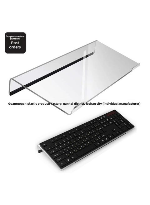 Acrylic Keyboard Support Stand Pad High Display Stand Tilt Non-slip Bracket Keyboard Rack Laptop Stand-Color:Black-Style:3 Pieces (paper Box)