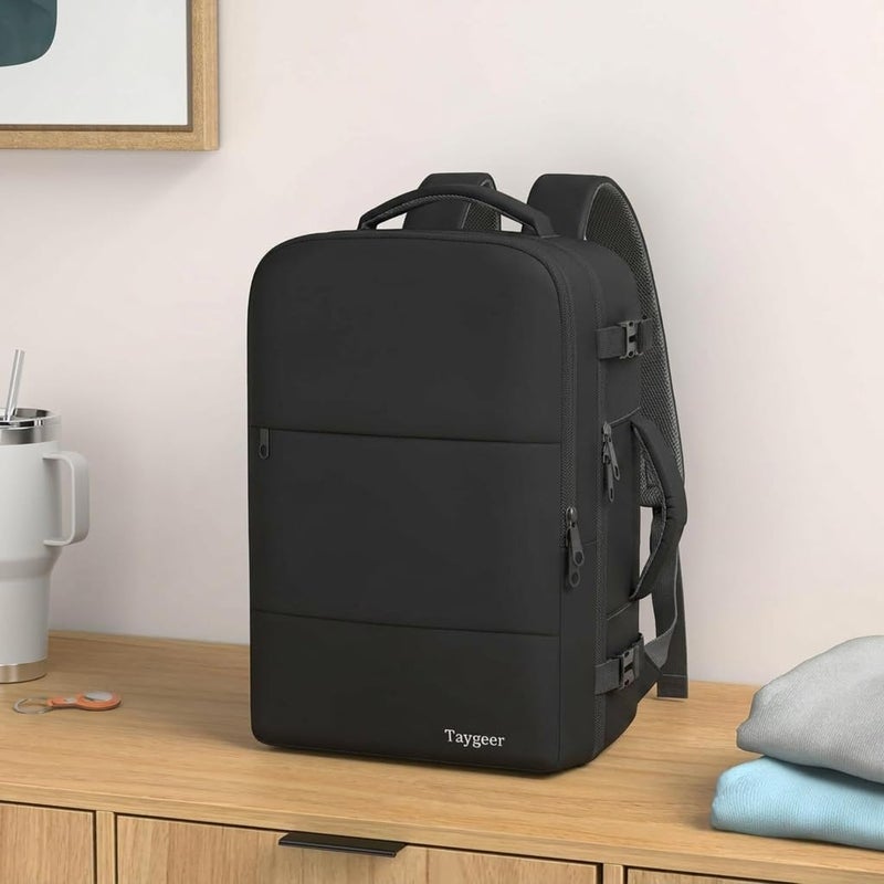 Taygeer حقيبة سفر تايغير للنساء والرجال، حقيبة ظهر معتمدة من TSA مع منفذ شحن USB وجيب للأحذية - Image 2