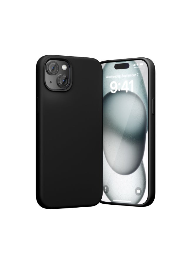 فينشن جراب سيليكون سائل من VENTION لهاتف iPhone 15 Plus مع MagSafe باللون الأسود، موديل # KUFB0-20 - Image 1