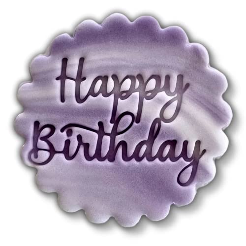 1066 Factory Happy Birthday Embosser Stamp for Icing Fondant Frosting Sugar Paste Cupcake Cake Cookie Baking Decoration (Pattern 1) - Image 3