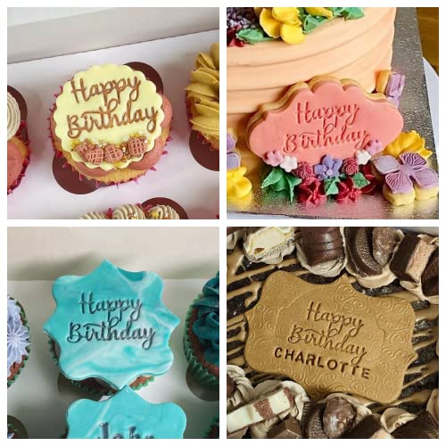 1066 Factory Happy Birthday Embosser Stamp for Icing Fondant Frosting Sugar Paste Cupcake Cake Cookie Baking Decoration (Pattern 1) - Image 5