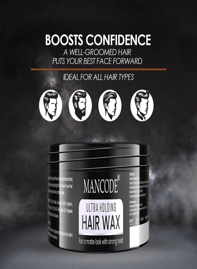 MAN CODE Mancode Ultra Holding Hair Wax for Men 100ml | Matte Look with 24 hrs Strong Hold Level 7 | Matte Finish & No Greasy Residue Styling Hair Wax 100gm - Image 4