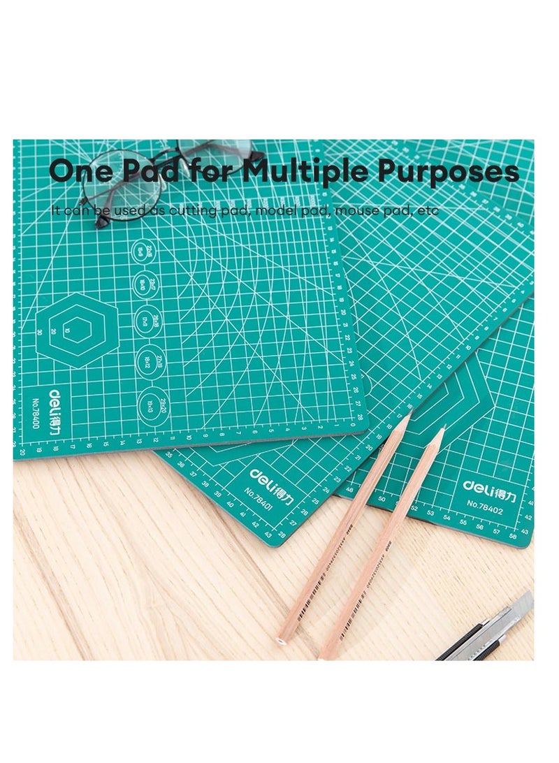 Deli سجادة قص مزدوجة الجوانب بحجم A4، خضراء - Image 3