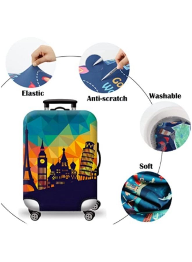 GGEROU واقي حقيبة السفر للحقائب ذات العجلات، أغطية حقائب الأمتعة قابلة للغسل مقاس 18/24/28/32 بوصة - Image 2