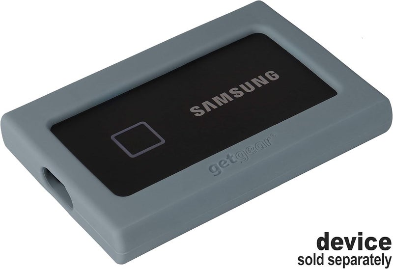 GETGEAR Silicone Bumper for Samsung T7. T7 Touch Portable SSD - 1TB, 2TB, 500GB, USB 3.2, Strong-Shock Absorbing, Slip-Resistant- Black (Gray) - Image 3