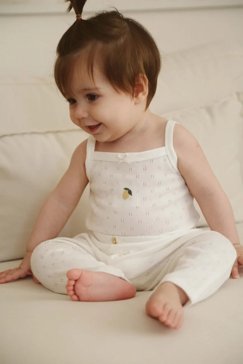 Ohlala Koala Lemon Embroidered Baby Rope Suspender - Tights Set