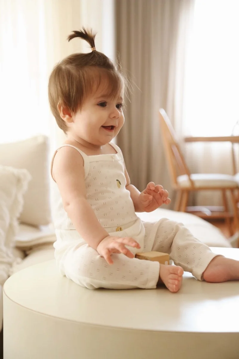 Ohlala Koala Lemon Embroidered Baby Rope Suspender - Tights Set