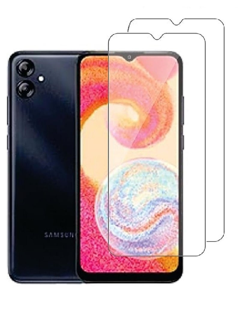 Super 2 Pieces Tempered Glass Screen Protector Clear Designed For Samsung Galaxy M04 Full Screen Coverage And Bubble Free - Image 1