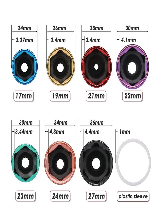 MIXPOWER 1/2" Drive Wheel Protector Impact Socket, 7pcs Thin Wall Deep Impact Socket Set, Durable Plastic Sleeve Lug Nut Socket, 6 Point, Metric, Color-Coded, 17mm, 19mm, 21mm, 22mm, 23mm, 24mm,27mm - Image 4