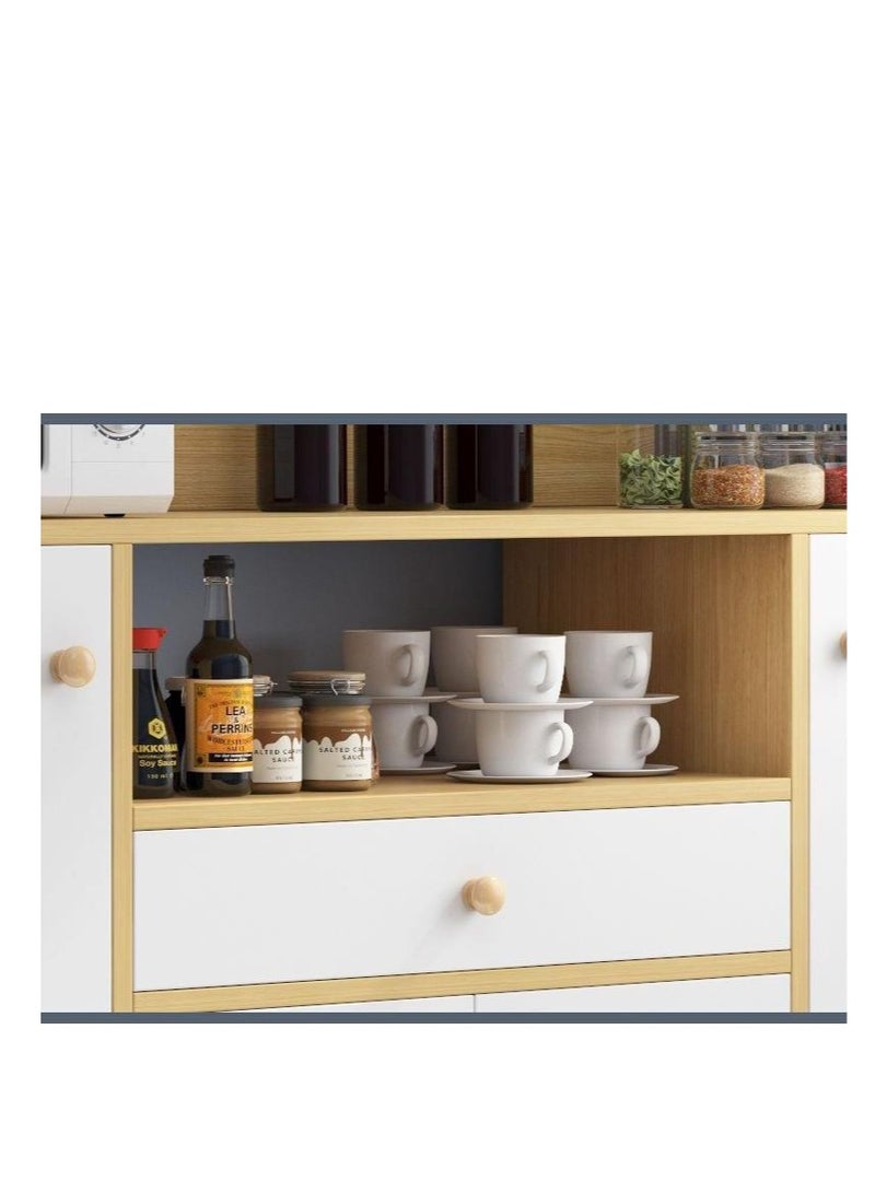 Golden Coffee Bar Cabinet with Storage Drawer Coffee Stand Buffet Sideboard With Adjustable Layer Kitchen Storage Cabinet for Dining Room Kitchen Microwave Oven Storage Shelf  - Image 4
