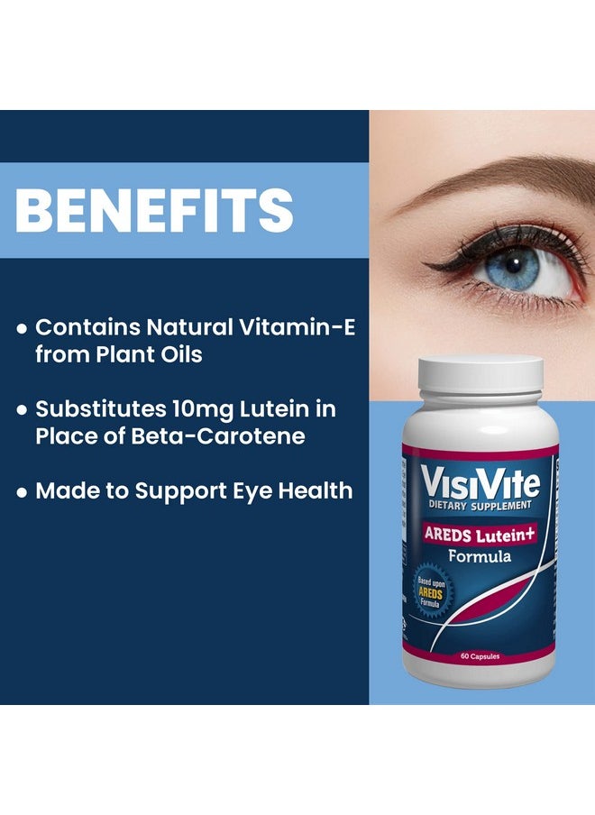VisiVite Areds Lutein Plus Eye Vitamins Lutein Vitamins For Eyes Lutein For Eye Health Beta Carotene Free Eye Vitamins Eye Care Supplements For Adults  - Image 3