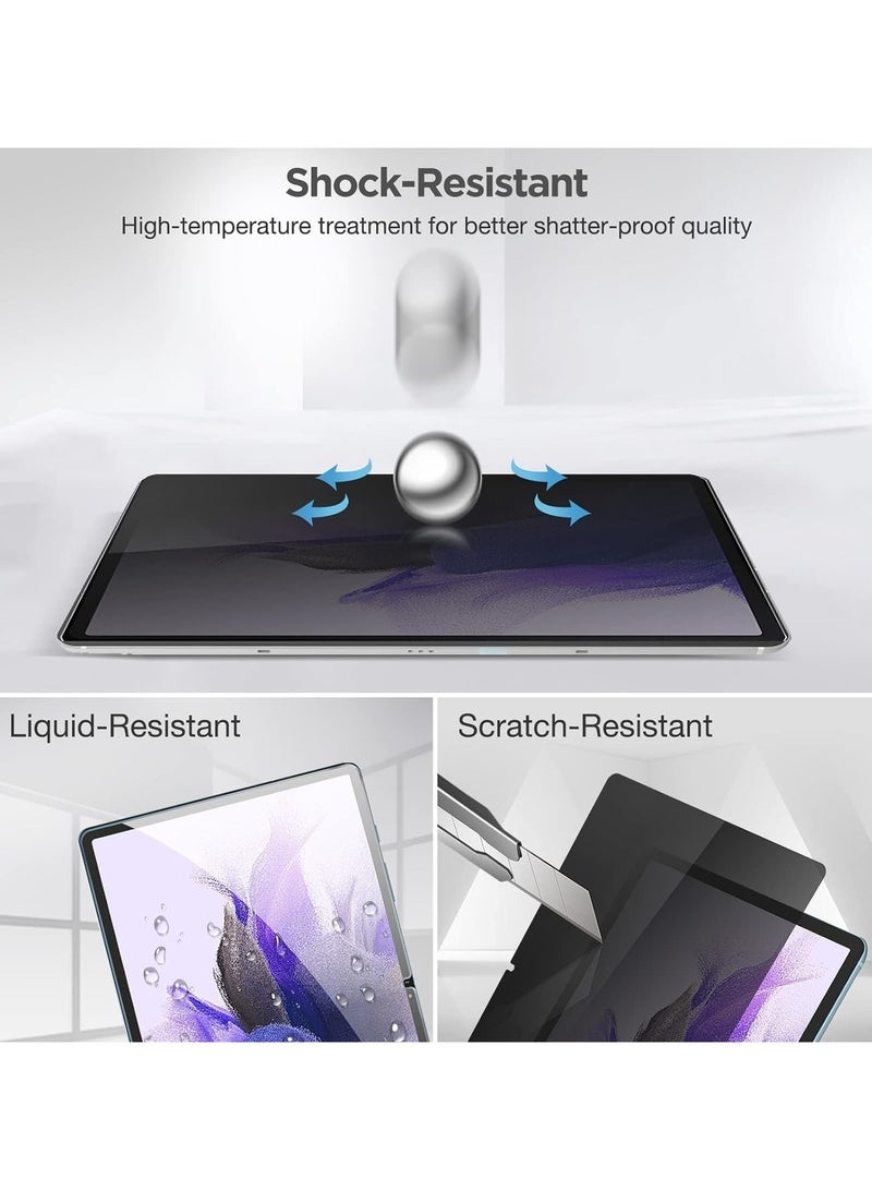 Privacy Screen Protector Compatible with Samsung Galaxy Tab S9 FE Plus 2023 12.4 inch (SM-X610/X616), Anti-Spy Tempered Glass Tinted Screen Film Guard - Image 5
