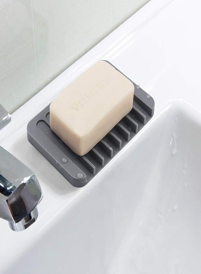 AMIQUS Silicone Soap Dish Waterfall Pack of 2 Soap Saver Soap Tray Soap Holder Drainer for Shower/Bathroom/Kitchen/Counter Top, Keep Soap Bars Dry & Clean,Easy Cleaning, Flexible - Image 5