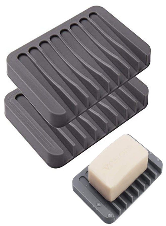 AMIQUS Silicone Soap Dish Waterfall Pack of 2 Soap Saver Soap Tray Soap Holder Drainer for Shower/Bathroom/Kitchen/Counter Top, Keep Soap Bars Dry & Clean,Easy Cleaning, Flexible - Image 1