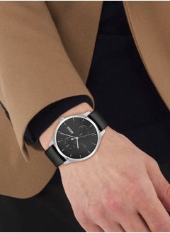 HUGO BOSS Men's Analog Round Shape Leather Wrist Watch 1514102 - 43 Mm  - Image 4
