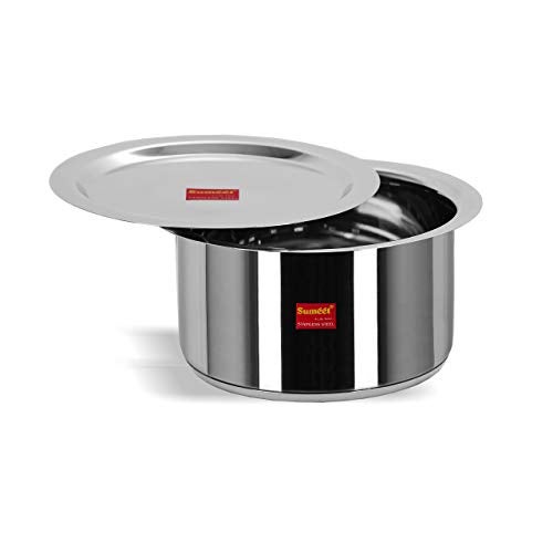 Sumeet Stainless Steel Induction Bottom (Encapsulated Bottom) Induction & Gas Stove Friendly Container/Tope/Cookware With Lid Size No.10 (1 Ltr) - Image 2