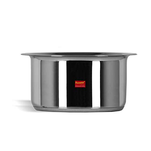 Sumeet Stainless Steel Induction Bottom (Encapsulated Bottom) Induction & Gas Stove Friendly Container/Tope/Cookware With Lid Size No.10 (1 Ltr) - Image 1