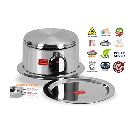 Sumeet Stainless Steel Induction Bottom (Encapsulated Bottom) Induction & Gas Stove Friendly Container/Tope/Cookware With Lid Size No.10 (1 Ltr) - Image 3