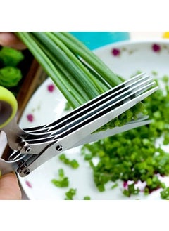 Garth Garth Multifunction Vegetable Stainless Steel Herb Scissors with 5 Blades 1 Pc MultiPurpose Kitchen Shears for Quick Herb Vegetable Chopping Fast Meal Prep Ergonomic Handle Durable  - Image 5