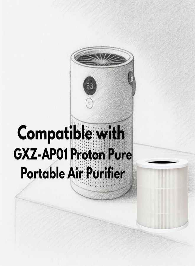 Nispira GXZ-AP01 3-in-1 True HEPA Activated Carbon Filter Replacement For Proton Pure Portable Air Purifier Remove Smoke, 2 Packs - Image 4