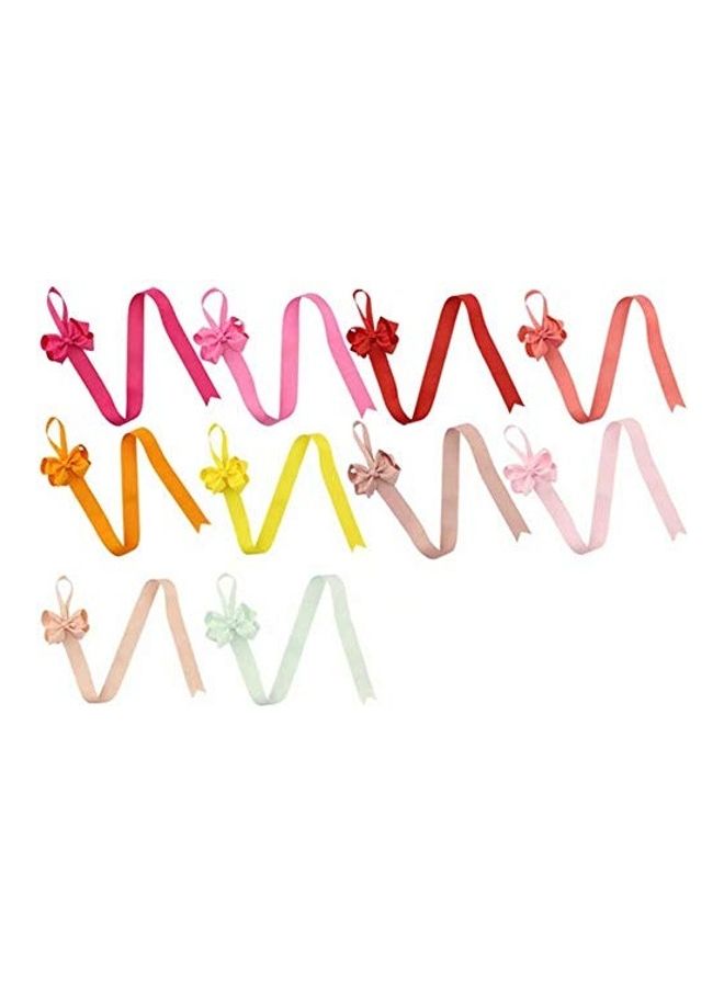 NIBEMINENT 10-Piece Hair Bow Clips Holders Multicolour - Image 1