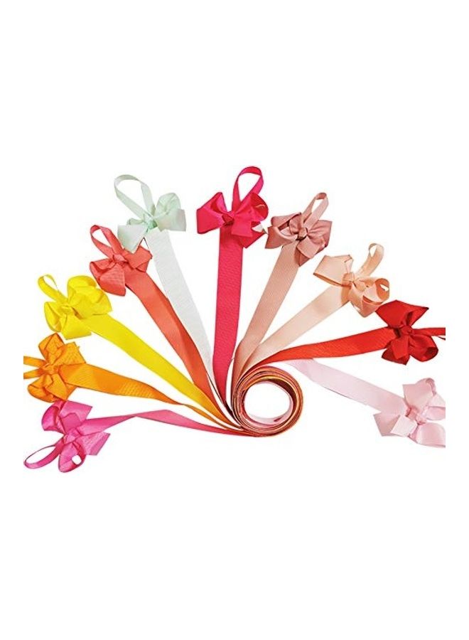 NIBEMINENT 10-Piece Hair Bow Clips Holders Multicolour - Image 2
