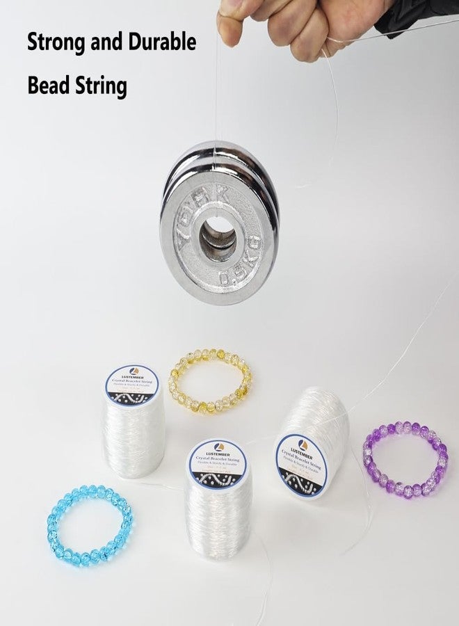 LUSTEMBER Elastic String for Bracelets, 3 Rolls Elastic Cord, 0.8 mm Stretchy Bracelet String Crystal String Bead Cord for Bracelet, Beading and Jewelry Making - Image 4