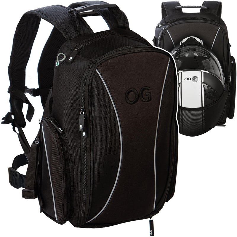 Generic OG Original Motorcycle Backpack GO Black Waterproof, 20L, Motorbike Helmet Strap, Helmet Bag, Cycling Bag, Man, Laptop, Reflective  - Image 1