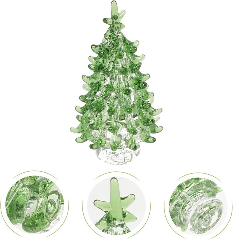 klarako Crystal Mini Christmas Tree, Christmas Tree Miniature Ornament Holiday Tree Collectible Figure for Cake Topper Flowerpot Dollhouse Decoration Accessories - Image 5