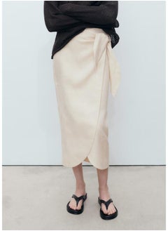 MANGO Linen Sarong Skirt  - Image 1