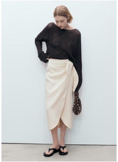 MANGO Linen Sarong Skirt  - Image 5