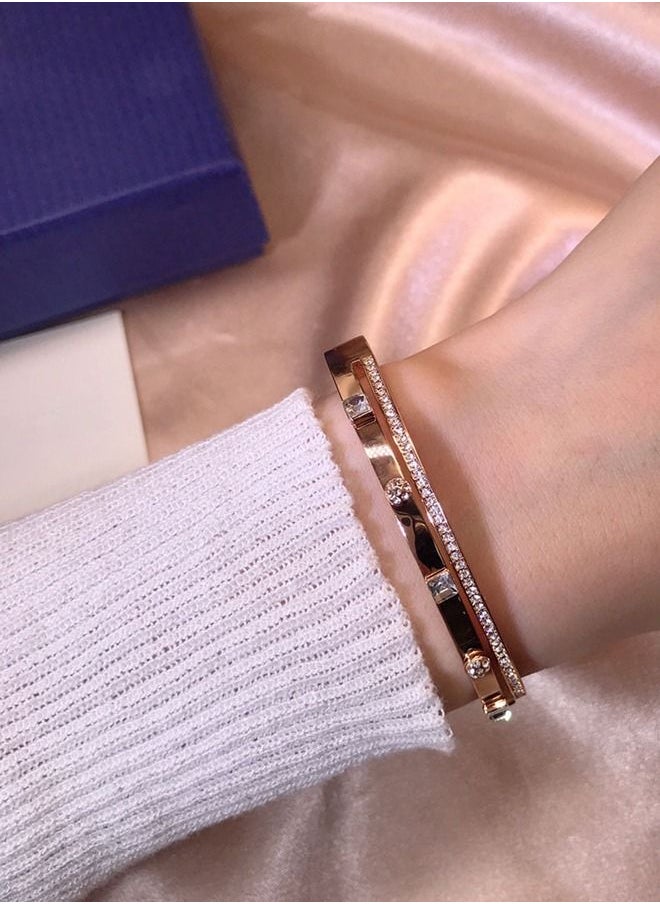 Arabest - Rose Gold Double Pyramid Bracelet - Image 1