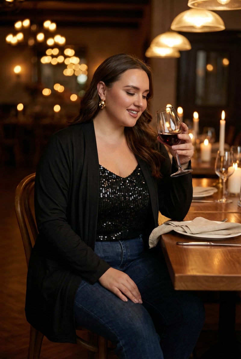 OLRIK Plus Size Black Cardigan Plus Size Jackets for Women Black-5X - Image 5