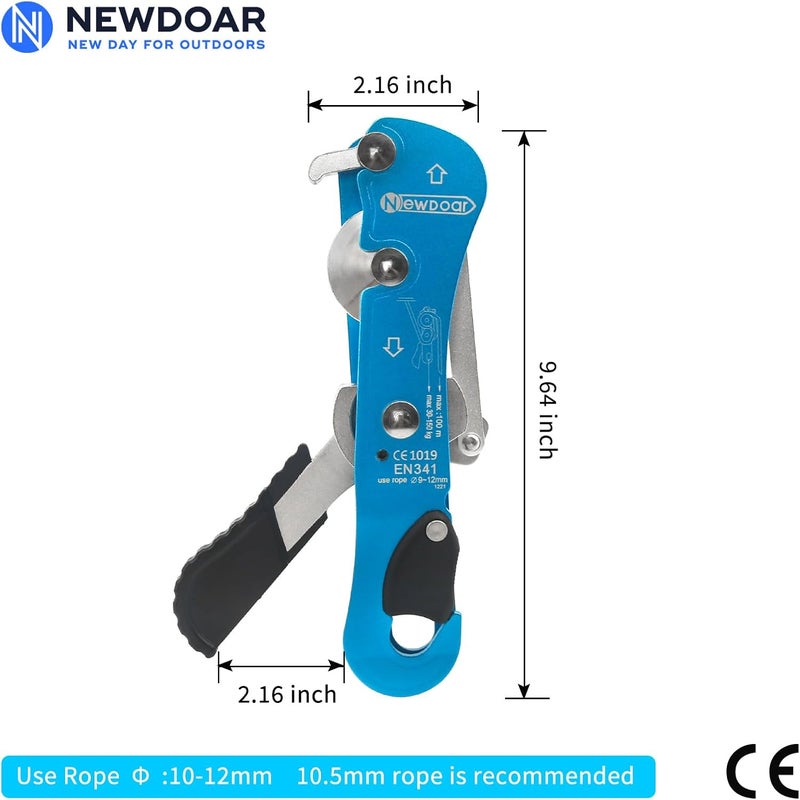 Newdoar Climbing Stop Descender Rappelling Belay for Ropes 10-12mm The Novices for Rescue & Arborist CE Certification - Image 2