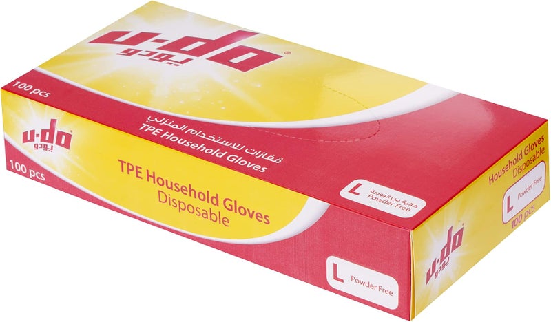 U-Do Disposable Gloves 100-Pieces, Large, Multicolor - Image 1