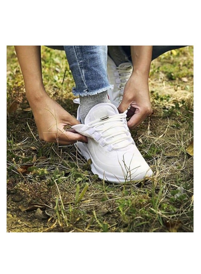 زوج من أربطة الأحذية المرنة بدون ربط مع فك سريع - أربطة حذاء مطاطية قابلة للتمدد مع قفل من الدانتيل للأحذية اليومية للبالغين والأطفال لون بينك - Image 2