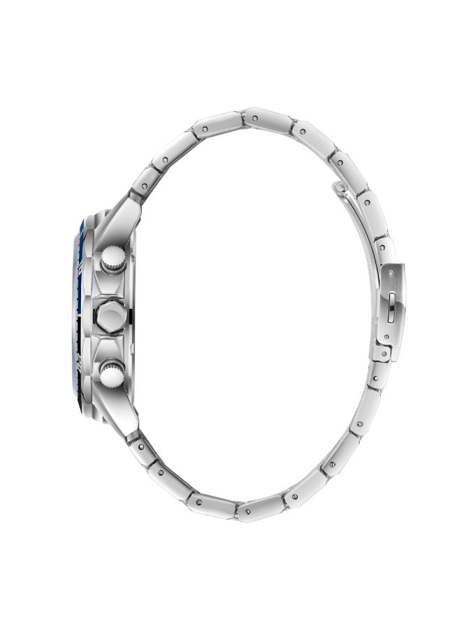 سلازنجر ساعة رجالية متعددة الوظائف بسوار معدني فضي - Image 3