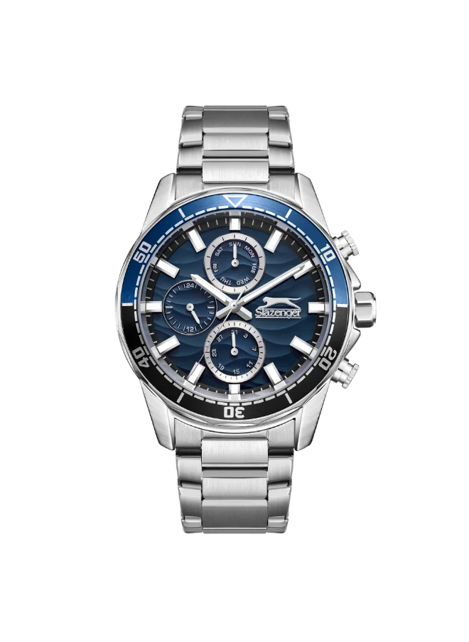 Slazenger Men's Multi Function Display Watch With Silver Metal Strap - SL.9.2396.2.01