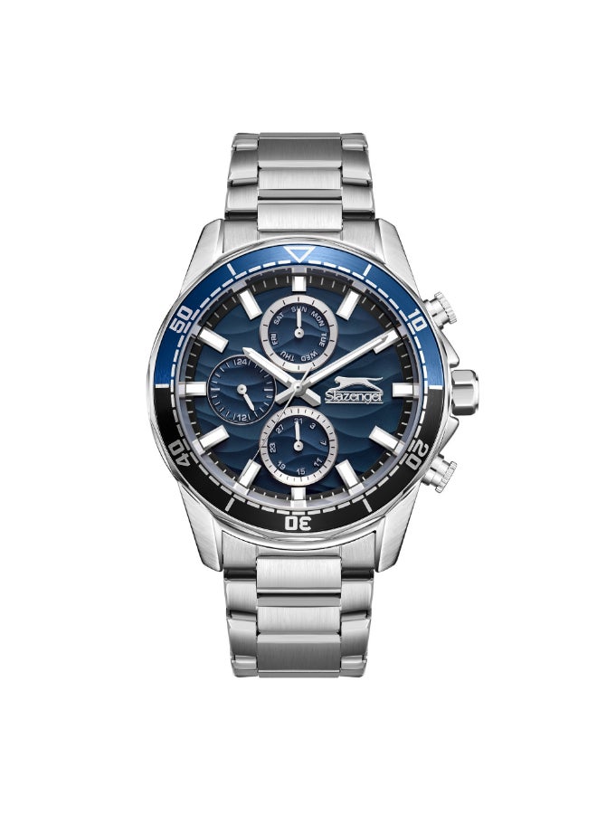 سلازنجر ساعة رجالية متعددة الوظائف بسوار معدني فضي - Image 1