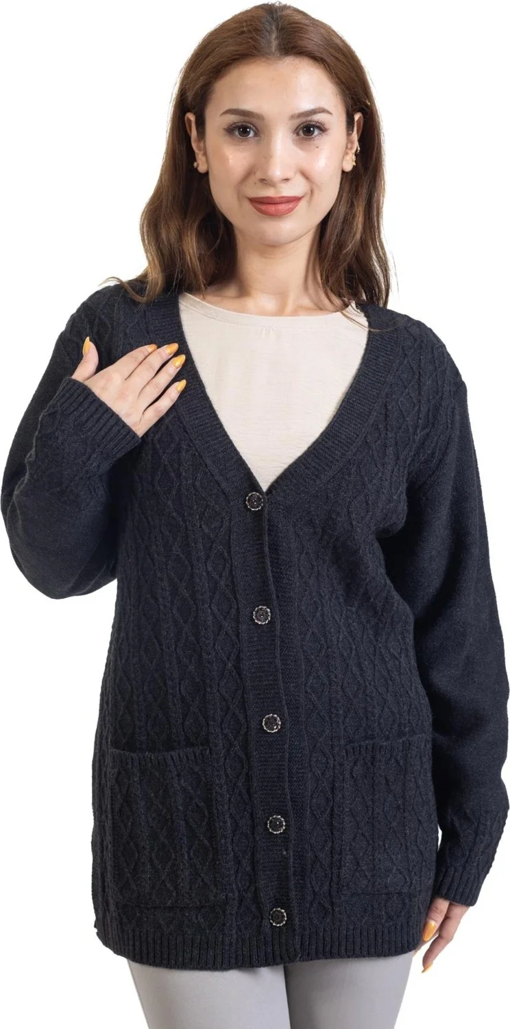 موتلو سيتي Women Middle Age and Above Buttoned Hattus Mother Cardigan 1007
