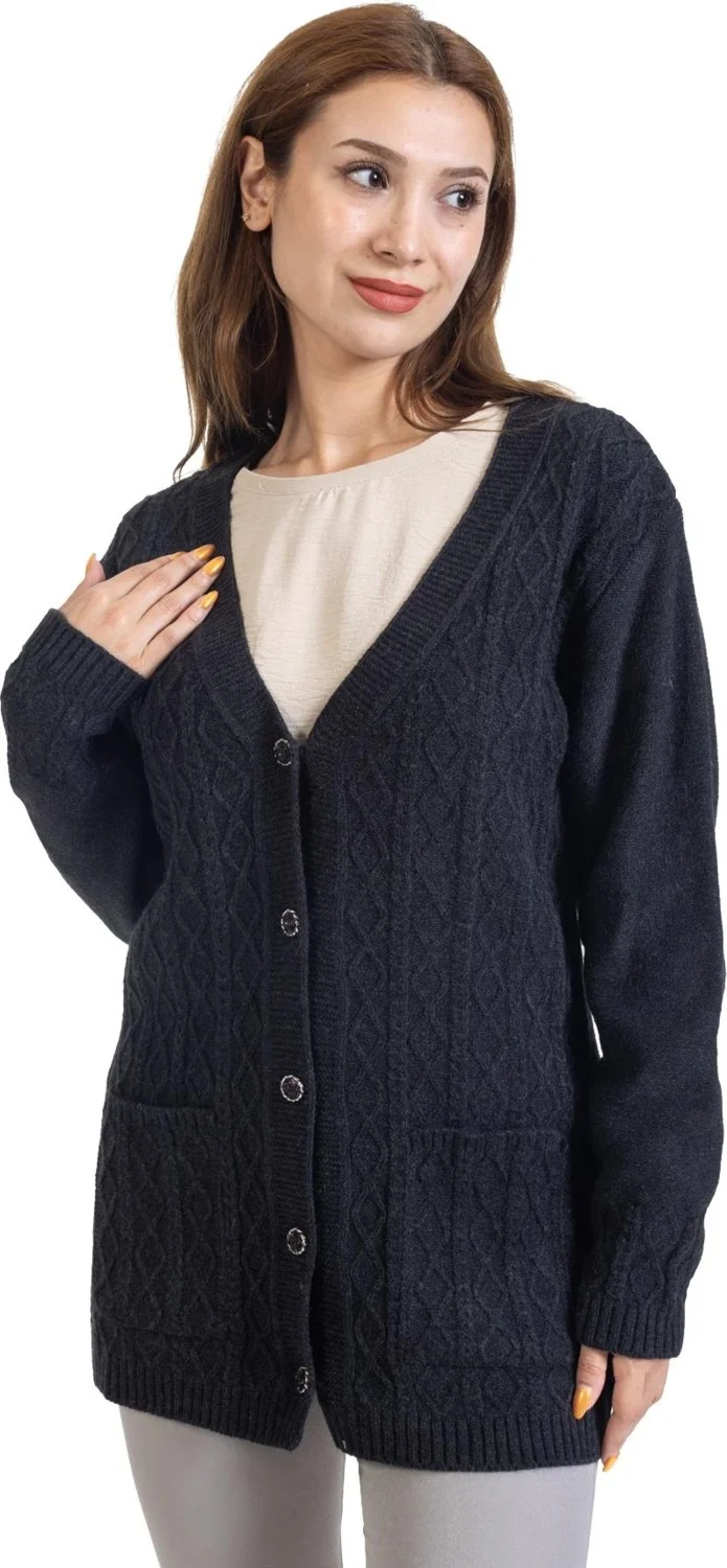موتلو سيتي Women Middle Age and Above Buttoned Hattus Mother Cardigan 1007