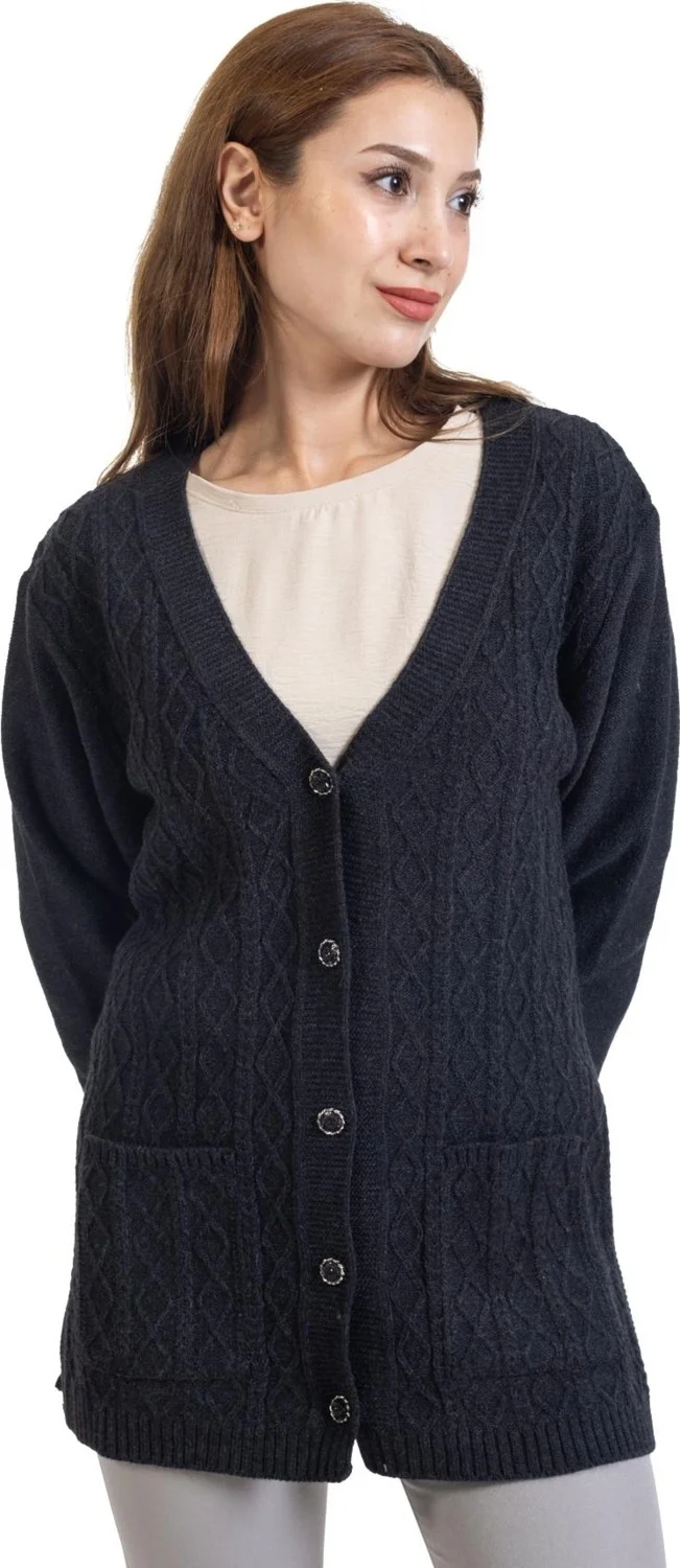 موتلو سيتي Women Middle Age and Above Buttoned Hattus Mother Cardigan 1007