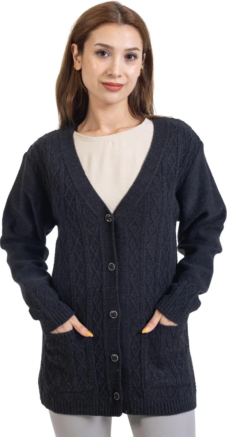 موتلو سيتي Women Middle Age and Above Buttoned Hattus Mother Cardigan 1007