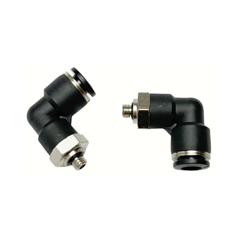 VETLEY Pneumatic Elbow Push to Connect Fitting 6MM Tube OD x M5 Thread90 Degree Elbow Pneumatic Tube Connector PL6M5Pack of 10 - Image 3