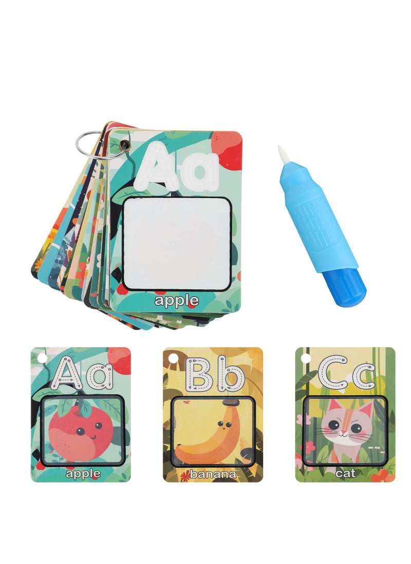 SYOSI Water Coloring Books Alphabet Water Coloring Cards, Reusable Aqua Painting Flash Cards, Drawing 26 Letters ABC Words, Educational Learning Toy Gift, Improving Imagination, Color Perception  - Image 1