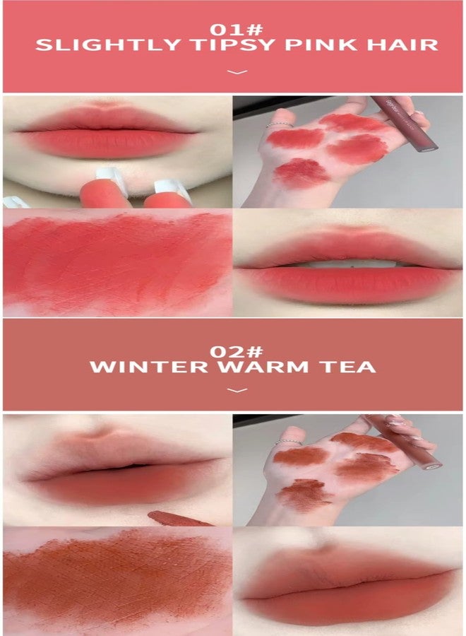 Gege Bear Moist Lip Glaze | 6 Richly Pigmented Shades | Lip Stain & Moisturizing Lipstick in One | High Pigment, Soft Matte Finish | Lightweight, Long-Lasting, & Transferproof Lip Color for Women (01# - Slightly Tipsy Pink, 2.5g) - Image 2