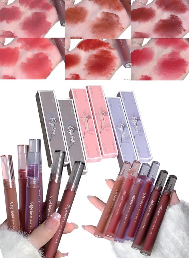 Gege Bear Moist Lip Glaze | 6 Richly Pigmented Shades | Lip Stain & Moisturizing Lipstick in One | High Pigment, Soft Matte Finish | Lightweight, Long-Lasting, & Transferproof Lip Color for Women (01# - Slightly Tipsy Pink, 2.5g) - Image 1