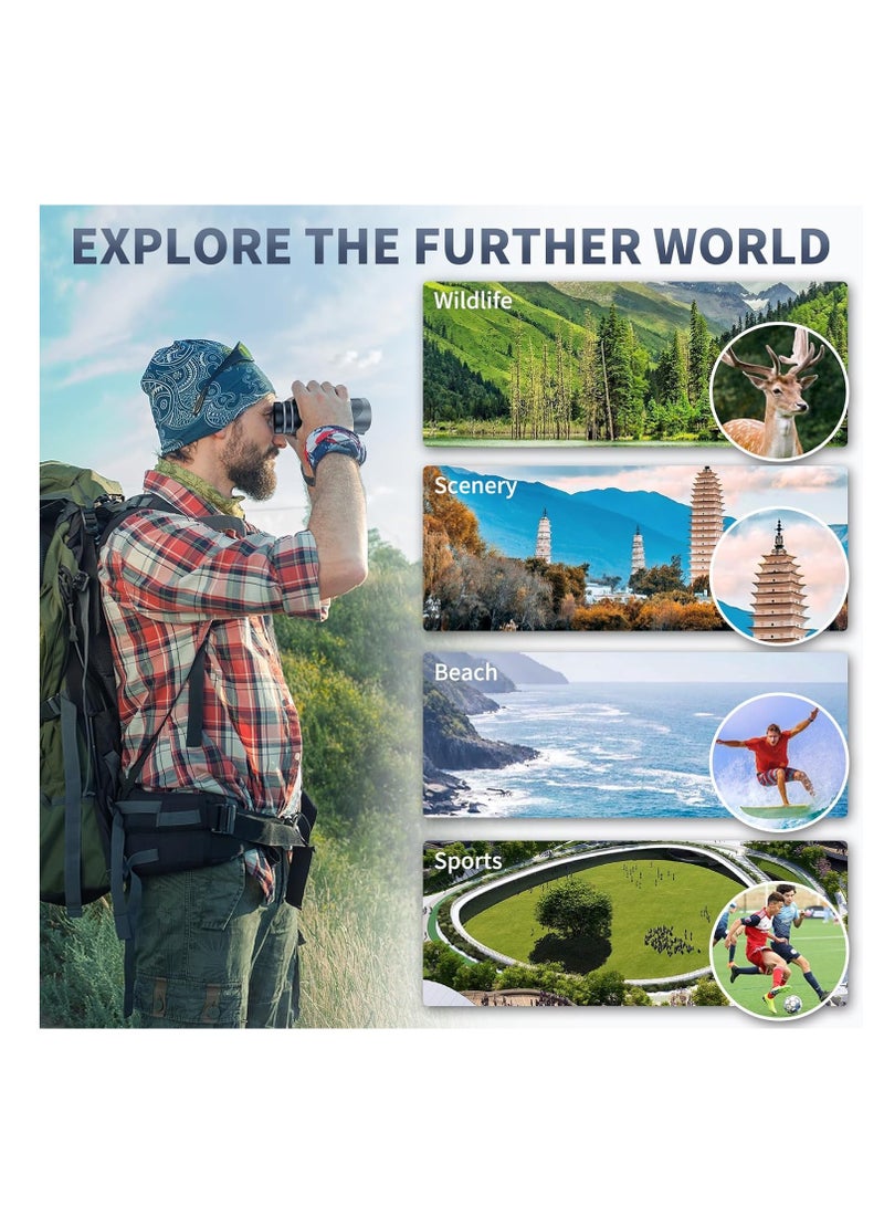 Generic 80x100 HD Monocular Telescope, Monoculars for Adults High Powered with Smartphone Adapter & Tripod, Portable Monocular for Hunting Hiking Star Bird Watching  - Image 5