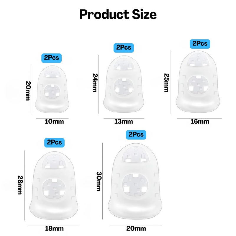 Flavizo 10 Pcs Silicone Guitar Finger Protector, Transparent Soft Flexible Picks Caps for Acoustic and Electric Bass Practice, Comfortable Fingertip Guards for Guitarists - Image 2