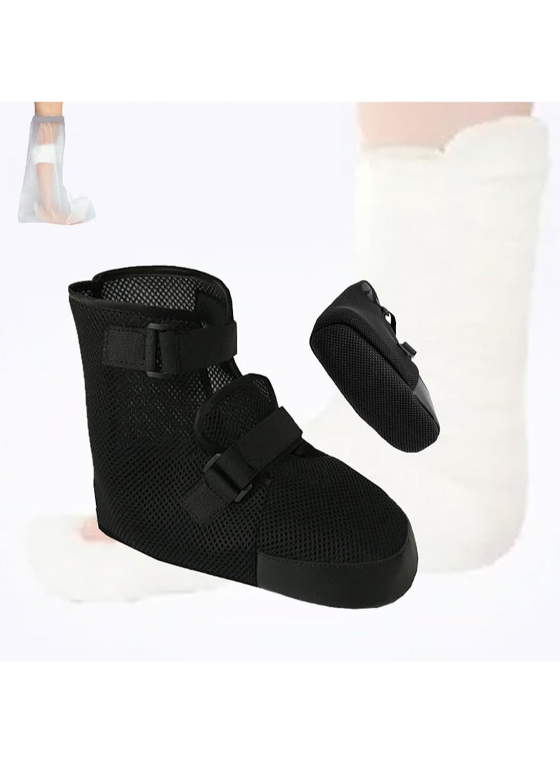 ايكانبو حذاء طبي للجنسين خفيف الوزن للمشي بعد العمليات الجراحية بدون نعل حذاء طبي للمشي قابل للتعديل للقدم المكسورة أو القدم اليمنى أو اليسرى قطعة واحدة - Image 1